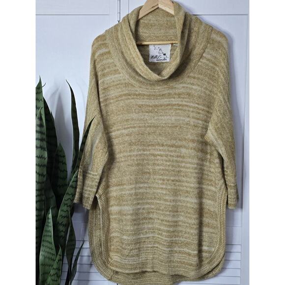 Thistle & Lavender Mable Tan Brown Cowl Neck Half Sleeve Dolman Sweater Size L - Picture 1 of 6